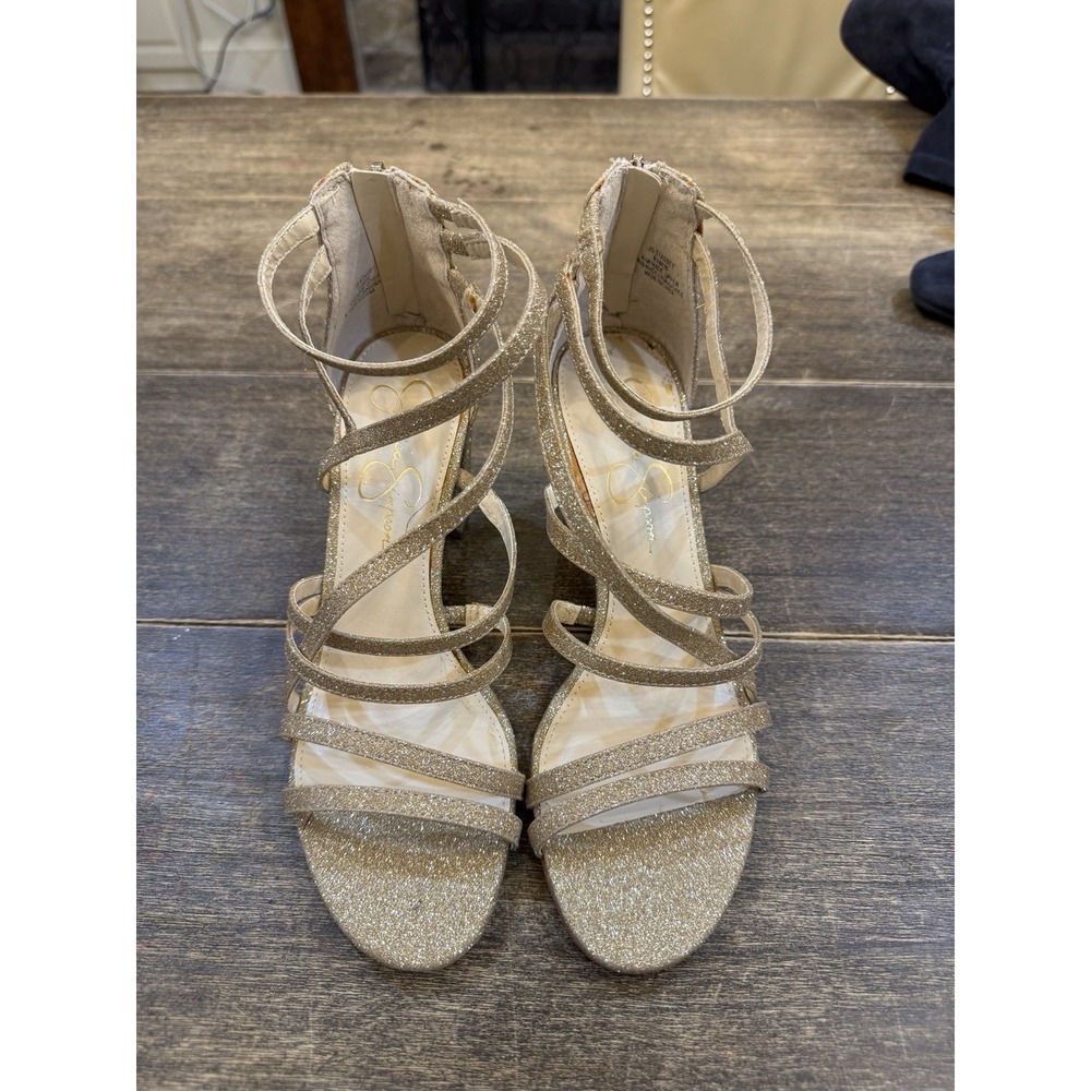 Women's Jessica Simpson‎ Stassey Glitter Champagne Size 8.5 Strappy Fairy Disco - Picture 4 of 9